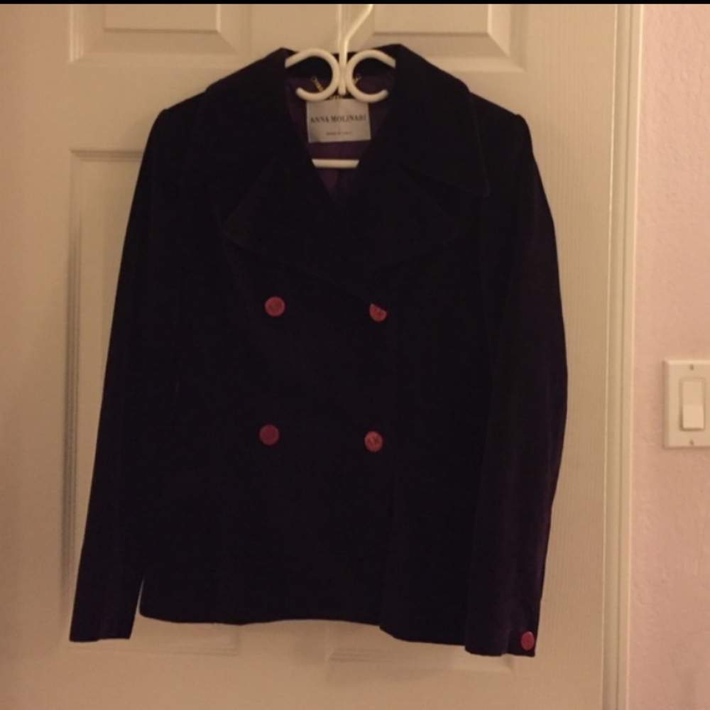 Womens Burgundy velvet Anna Molinari jacket